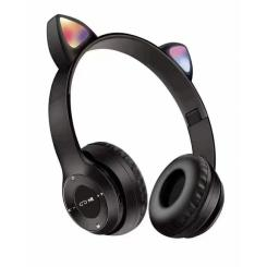 Портативні колонки та навушники - Навушники UKC Bluetooth з вушками та підсвічуванням Cat Miu Star P47 Чорні (16341059343)