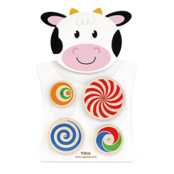 Развивающие игрушки - Бизиборд Viga Toys Коровка с кругами (50677FSC)