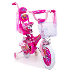 Велосипеди - Велосипед Rueda BARBIE 12 дюймів БАРБІ з батьківською ручкою та кошиком від 3 років Рожевий (758046351)
