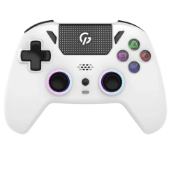 Геймпады - Геймпад GamePro 2.4G/BT 5.1/USB Switch/PC/PS/iOS/Android RGB White (GPS20W)