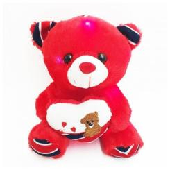 Мягкие животные - Светящийся и говорящий плюшевый мишка Тедди VI с сердцем Красный (2560)