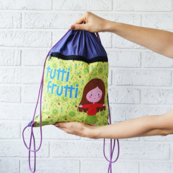 Рюкзаки и сумки - Рюкзак-сумка для одежды и обуви 4Profi "Tutti Frutti" 43х33 Зеленый с фиолетовым 46211 (000003477)