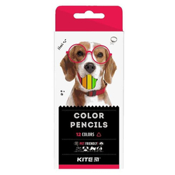 Канцтовари - ​Кольорові олівці Kite Dogs тригранні 12 шт (K22-053-1)