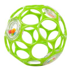 Развивающие игрушки - Развивающая игрушка Oball Мяч с погремушкой зеленый 10 см (81031/81031-3)