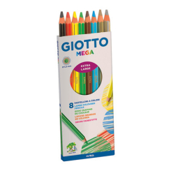 Канцтовари - Олівці кольорові Fila Giotto Mega 8 кольорів (225400)