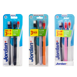 Косметика - Набор зубных щеток Jordan Clean Smile Medium 3 шт в ассортименте (7046110071021)