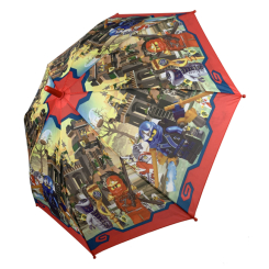 Зонты и дождевики - Детский зонтик для мальчиков  Лего Ниндзяго Paolo Rossi  с красной ручкой  017-7