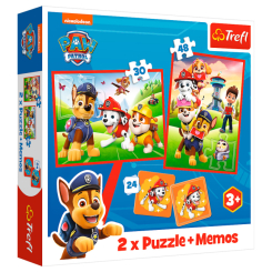 Пазли - Пазли Trefl Paw Patrol Собачий упряж у дії з грою мемо 2 в 1 (93337)