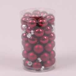 Аксессуары для праздников - Шарики стеклянные Flora D 2,5 см 48 шт Красный (44530) (MR62907)