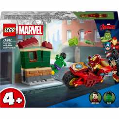Конструкторы LEGO - Конструктор LEGO Super Heroes Marvel Железный Человек на мотоцикле и Халк (76287)