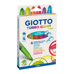 Канцтовари - Фломастери Fila Giotto Turbo giant флуоресцентні 6 кольорів (433000)