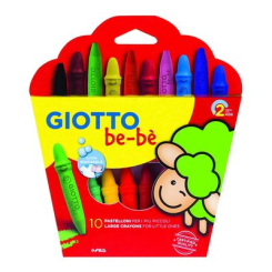 Канцтовары - Восковые карандаши Fila Giotto Bebe 10 цветов с точилкой (466800)