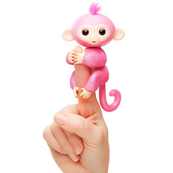Фигурки животных - Интерактивная игрушка Fingerlings Обезьянка Рози розовая 12 см (W3760/3764)