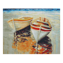 Мозаїка - Алмазна картина Strateg Рибацькі човники 40х50 см (FA40754)