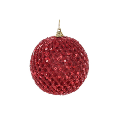 Аксессуары для праздников - Елочный шар BonaDi 8 см Красный (182-903) (MR63019)