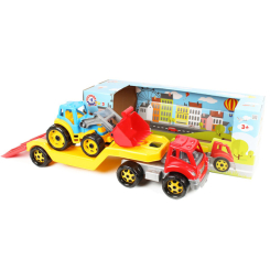 Машинки для малышей - Игровой набор Technok Автовоз с трактором желтый (3916-1)