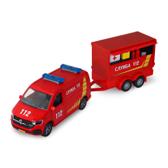 Транспорт і спецтехніка - Ігровий набір TechnoDrive Volkswagen Служба 112 з причіпом (520322.270)