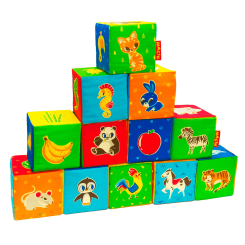 Розвивальні іграшки - ​Ігровий набір Macik Кубики з тваринками (MC 090601-04)