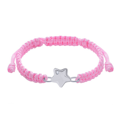 Драгоценные украшения - Браслет плетеный UMa&UMi Звезда Swarovski розовый (4204058320721)