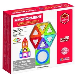 Магнитные конструкторы - Магнитный конструктор Magformers Базовый плюс 26 деталей (715014)