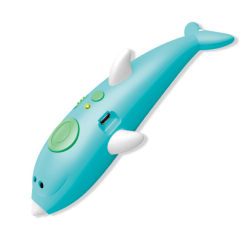 3D-ручки - 3D ручка з акумулятором дельфін + трафарети для малювання + 65м пластику 3D Painting Pen 9903 Dolphin Блакитний (SMT 16568162)