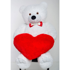 М'які тварини - Плюшевий ведмедик з серцем Mister Medved Гаррі Білий 2 метри (039)