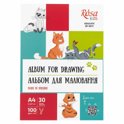 Канцтовари - Альбом для малювання ROSA Kids Cats 30 аркушів (8131804)