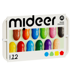 Канцтовары - ​Крайоны Mideer в виде фасоли 12 цветов (MD6220)