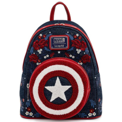Рюкзаки и сумки - Рюкзак Loungefly Marvel Captain America Floral shield mini (MVBK0165)
