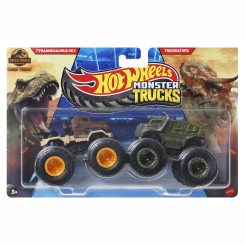 Автомодели - Набор автомоделей Hot Wheels Monster trucks Tyrannosaurus Rex vs Triceratops (FYJ64/JCC72)