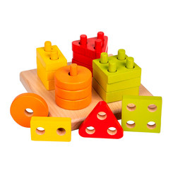 Развивающие игрушки - Деревянный конструктор Cubika Геометрический сортер квадрат (13791)