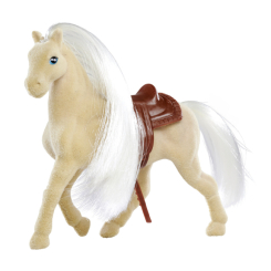 Фигурки животных - Игровая фигурка лошади Маленький конь с расческой бежевая (4322622/1)