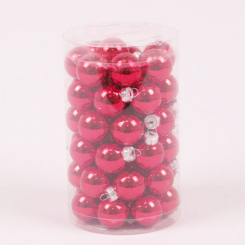 Аксесуари для свят - Кульки скляні Flora D 2,5 см 48 шт Червоний (44532) (MR62900)