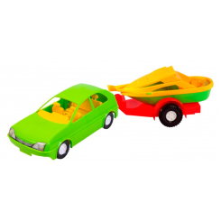 Машинки для малюків - Машинка Авто-купе з причепом Wader (39002)