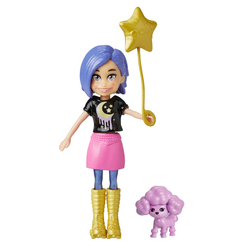 Ляльки - Ігровий набір Polly Pocket Стильний гардероб модниці синє волосся та собака (HKV88/1)