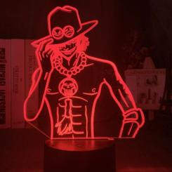Нічники, проектори - Настільний світильник-нічник Портгас Д. Ейс Portgas D. Ace Ван Піс One Piece 16 кольорів USB (21009) Bioworld
