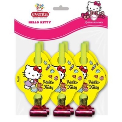 Аксесуари для свят - Аксесуар для свята Дудки-язічкі пластикові з картону декором Hello Kitty (39300420)