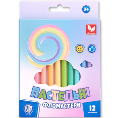 Канцтовари - ​Набір фломастерів Школярик 12 пастельних кольорів (317122001-UA)
