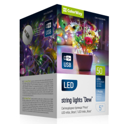 Мебель для геймеров - ​Светодиодная гирлянда-роса СolorWay LED 50 5 м 8 функций разноцветная USB (CW-G-50L5NUMC)
