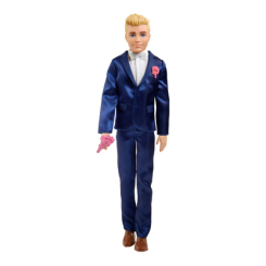 Ляльки - Лялька Barbie Казковий наречений у синьому костюмі (GTF36)