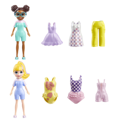 Ляльки - Ігровий набір Polly Pocket Модний гардероб для двох Серфінг (HNF51/4)