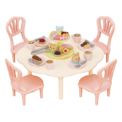 Аксессуары для фигурок - Игровой набор Sylvanian Families Стол со стульями и набором для сладкой вечеринки (5742) Аксессуары для фигурок - Игровой набор Sylvanian Families Стол со стульями и набором для сладкой вечеринки (5742)