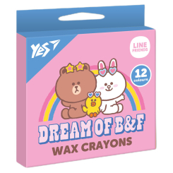 Канцтовары - Набор восковых карандашей Yes Line Friends 12 штук (590141)