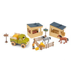 Транспорт і спецтехніка - Ігровий набір Otamanko Веселий хутір Ввантажівка і конюшня з конями (532.01.61)