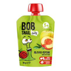 Солодощі - Пюре Bob Snail Яблуко-Персик (4820219343035)