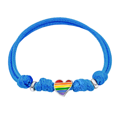 Ювелірні прикраси - Браслет UmaUmi Серце кольорове на шнурку з різнобарвною емаллю (2210000018945)