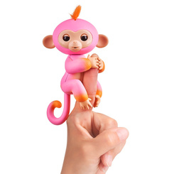 Фігурки тварин - Інтерактивна іграшка Fingerlings Мавпочка Саммер рожево-помаранчева 12 см (W37204/3725)