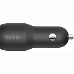 Павербанки - Зарядний пристрій автомобільний Belkin 24Вт 2хUSB-A чорний (CCB001BTBK)