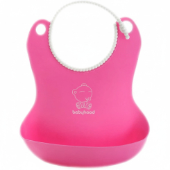 Товары по уходу - Детский фартук для кормления силиконовый Babyhood розовый (BH-401P)