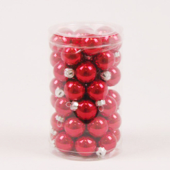Аксесуари для свят - Кульки скляні Flora D 2,5 см 48 шт Червоний (44517) (MR62305)